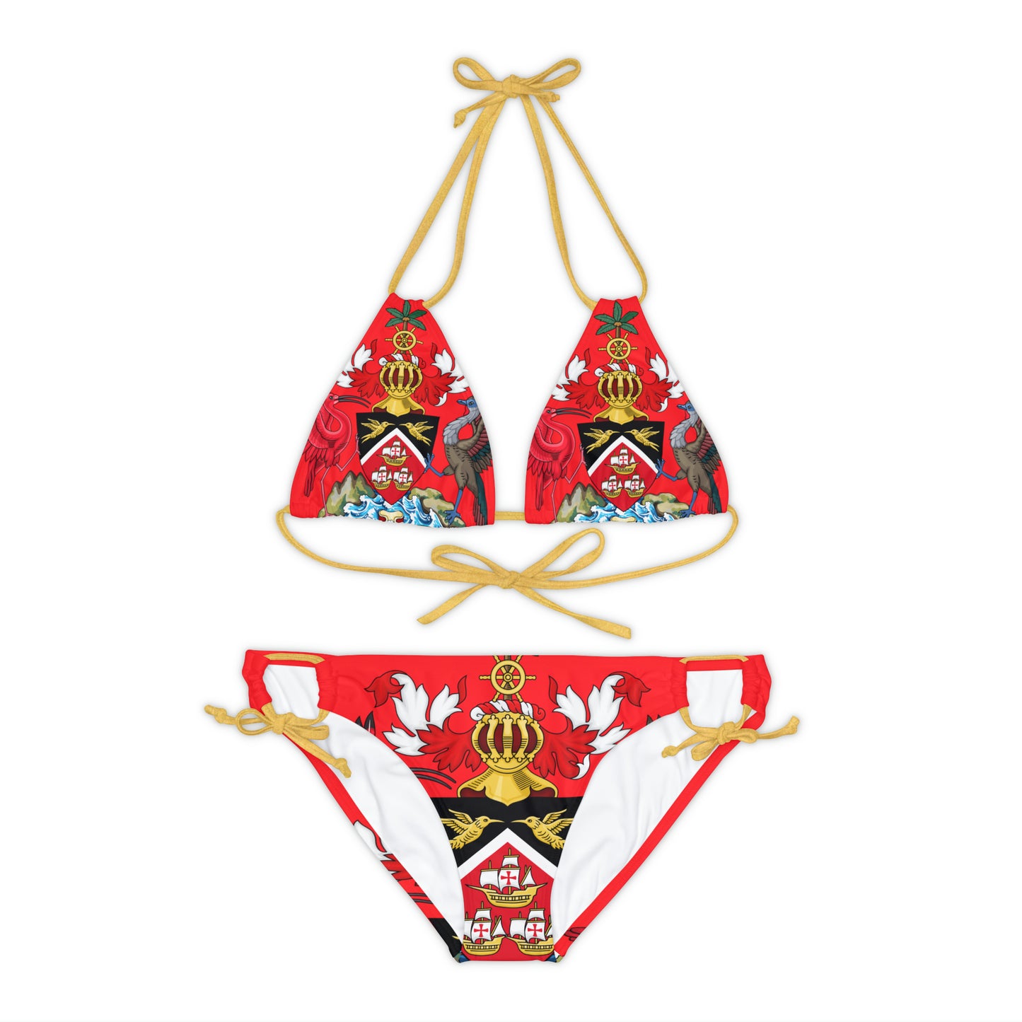 Trinidad And Tobago Strappy Bikini Set Red
