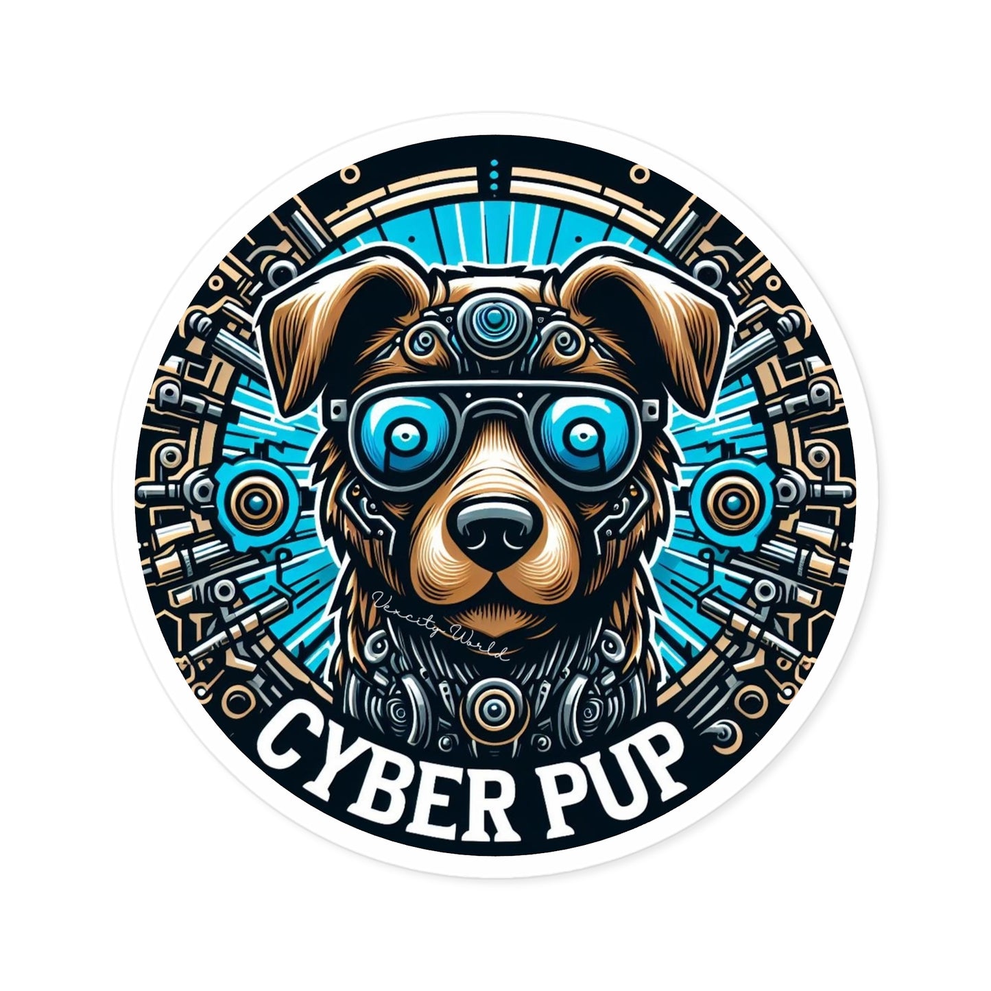Cyber PuP Dog Sticker, Indoor\Outdoor