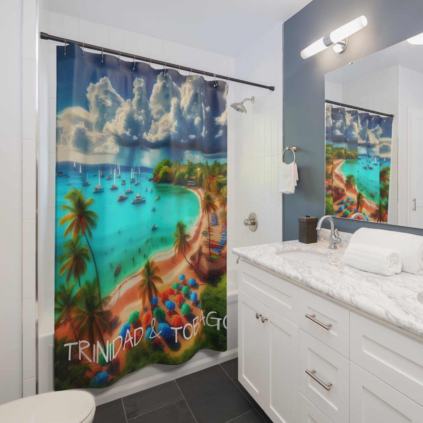 Trinidad And Tobago Island Vibe Shower Curtains