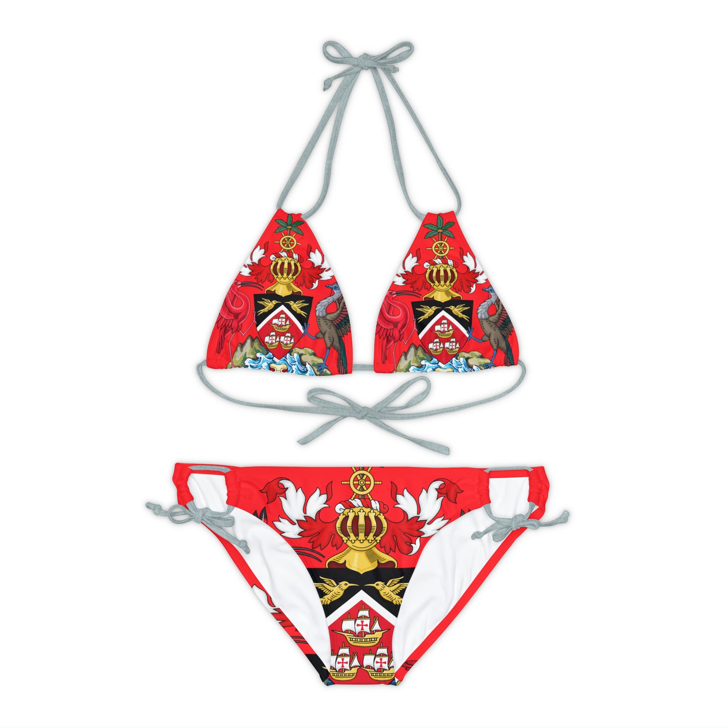 Trinidad And Tobago Strappy Bikini Set Red