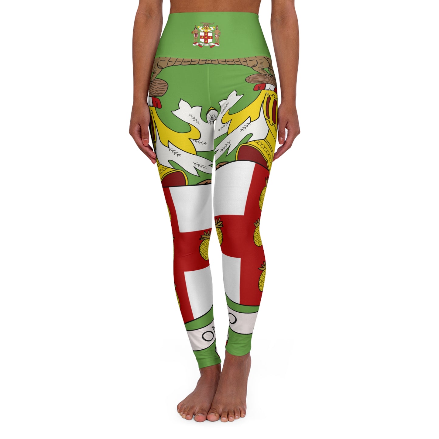 Jamaica Women's High Waisted Yoga Leggings Black