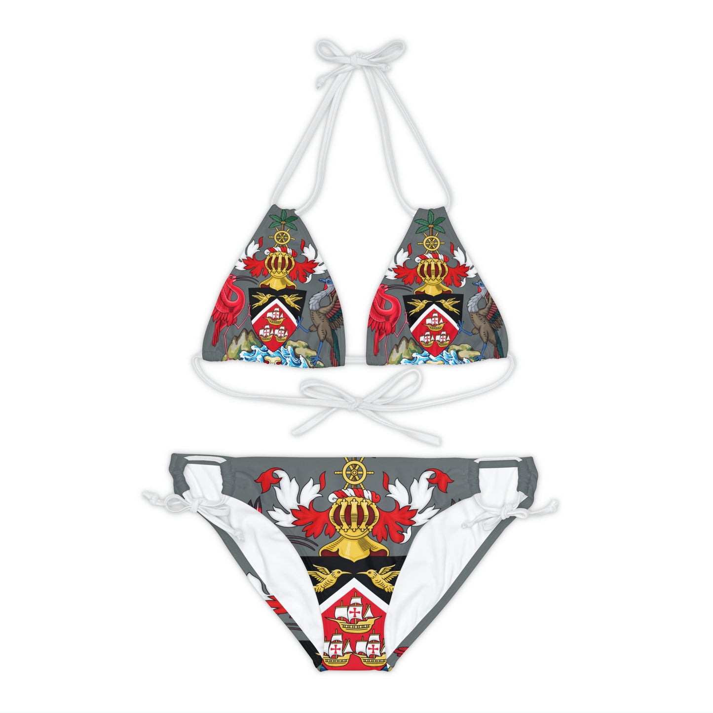Trinidad And Tobago Strappy Bikini Set Grey