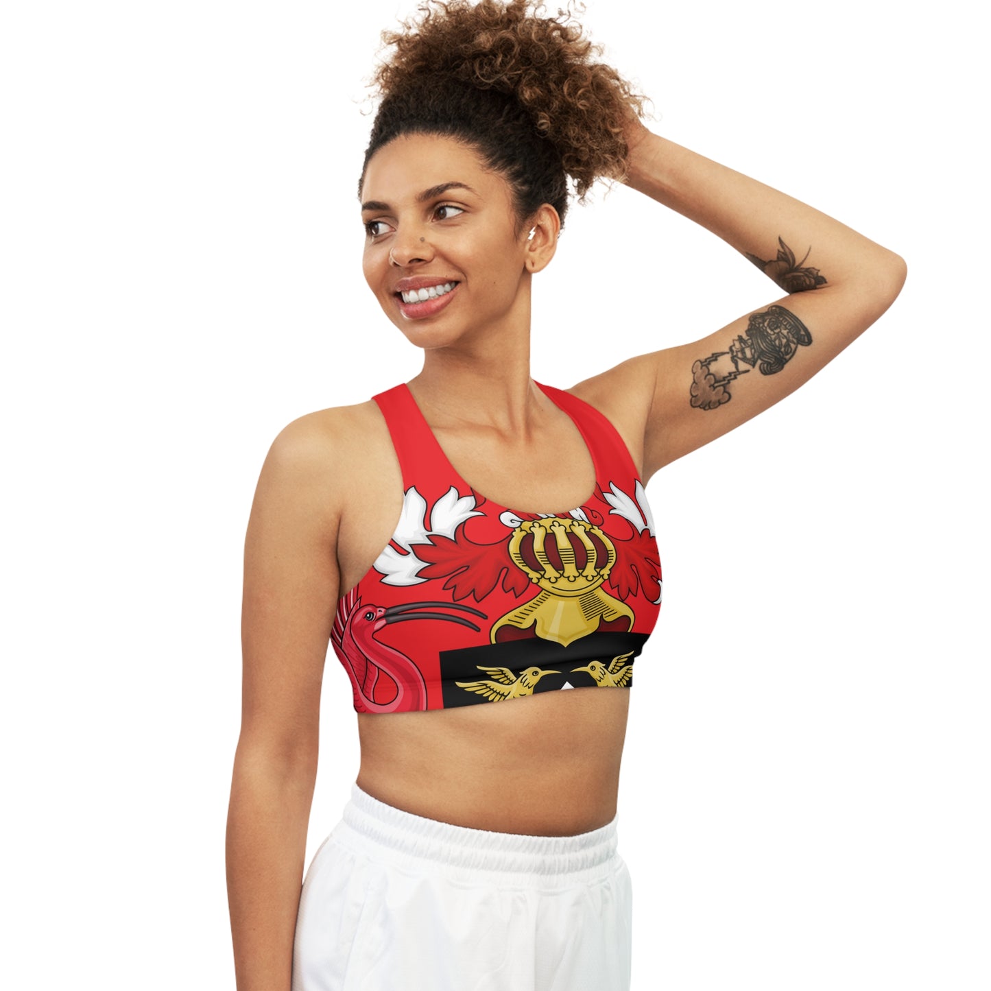 Trinidad And Tobago Women's Seamless Sports Bra Red