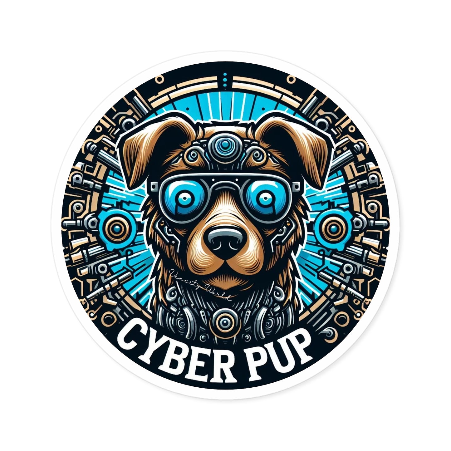 Cyber PuP Dog Sticker, Indoor\Outdoor