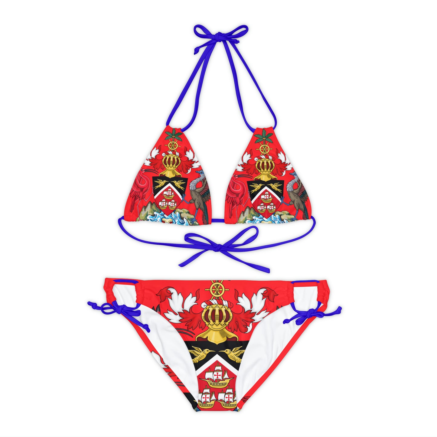 Trinidad And Tobago Strappy Bikini Set Red