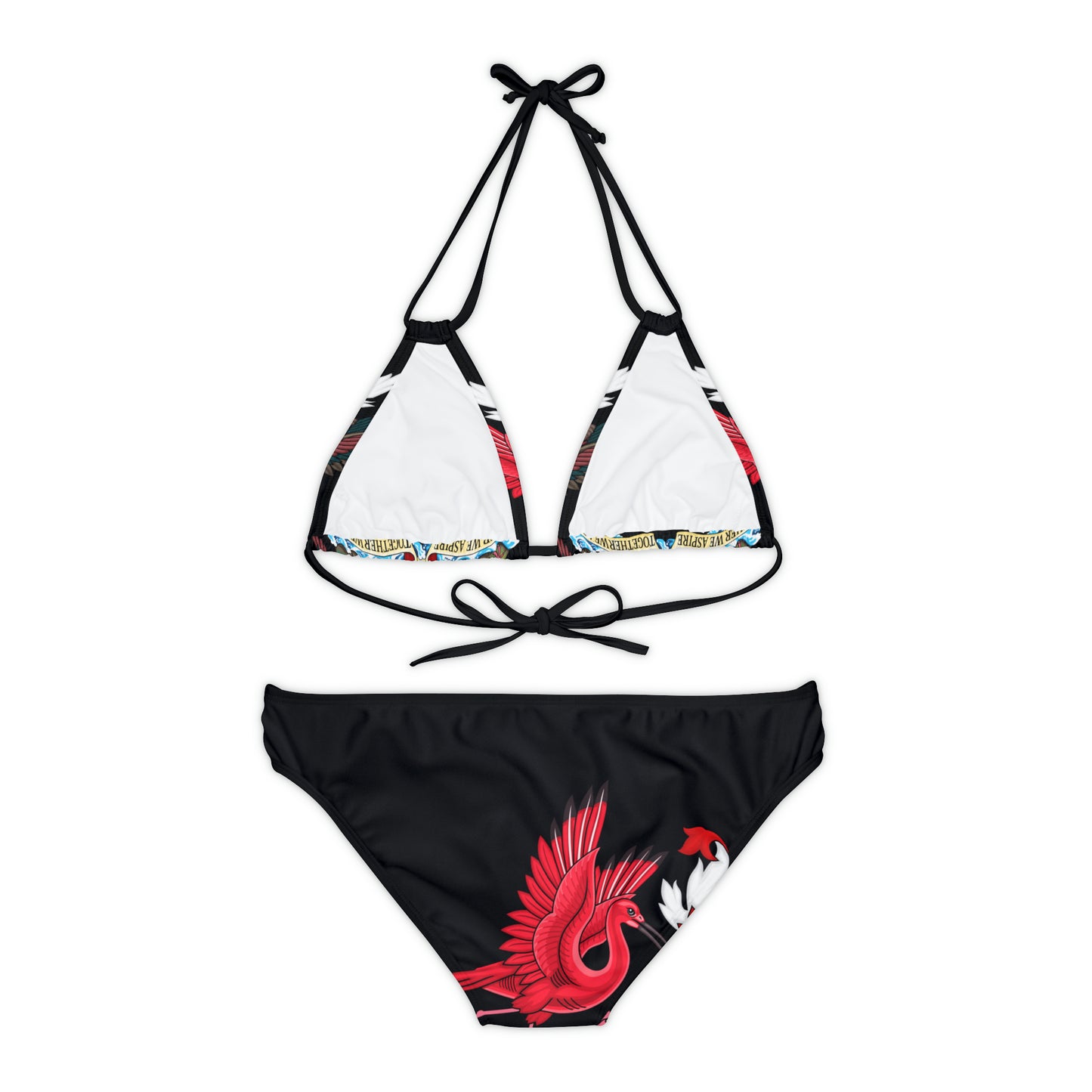 Trinidad And Tobago Strappy Bikini Set Black And Gold