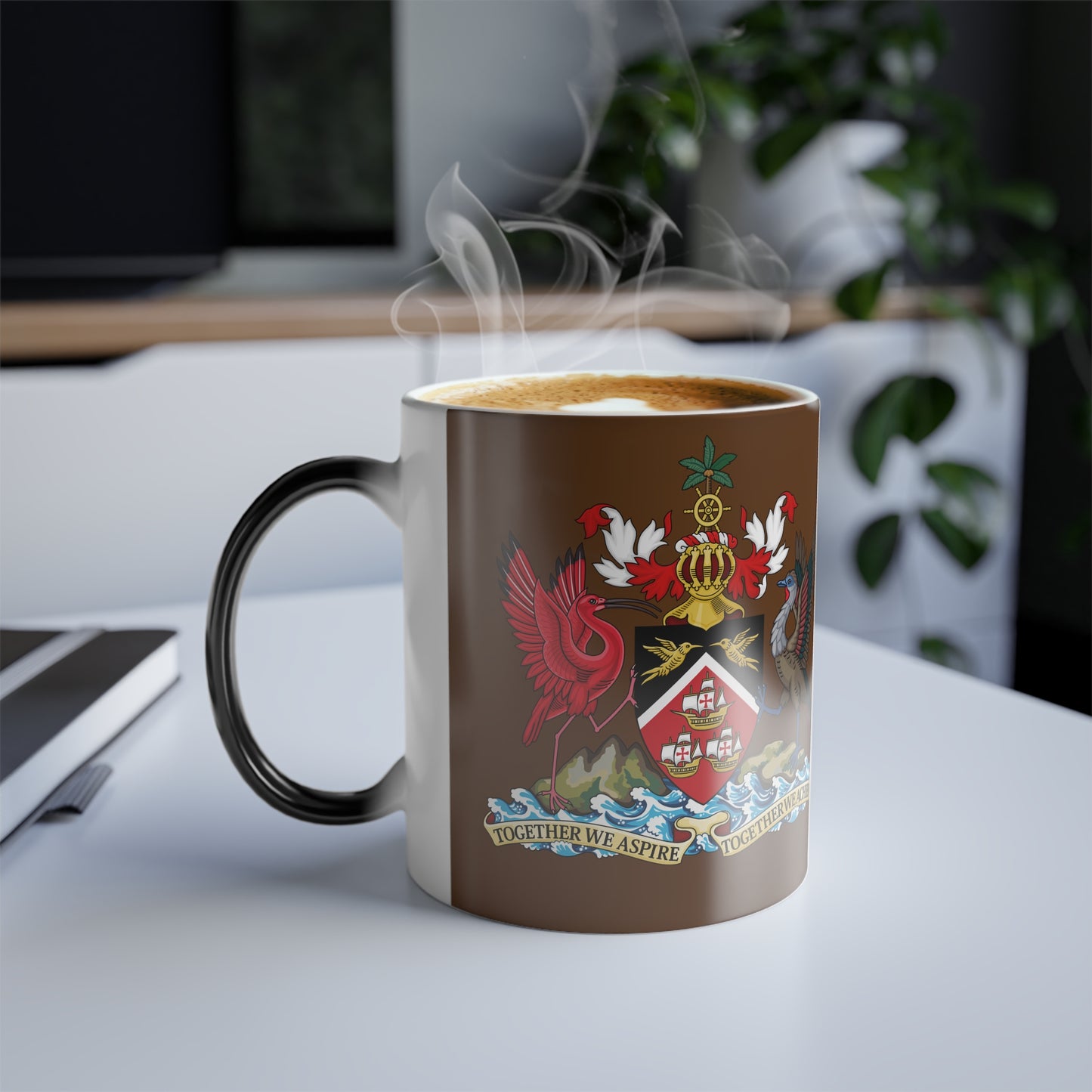 Trinidad And Tobago Coffee Mug, 11oz Brown