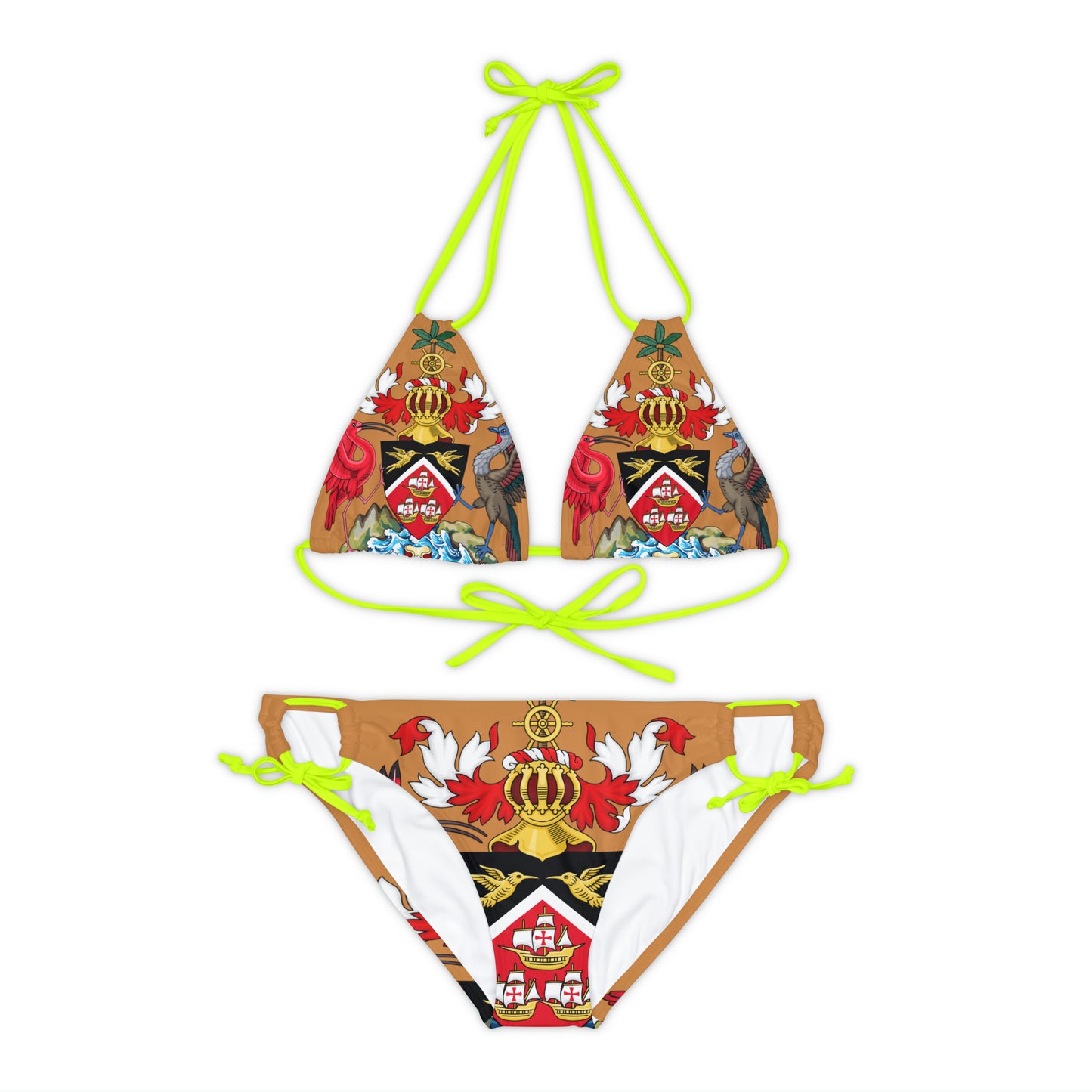 Trinidad And Tobago Strappy Bikini Set Brown