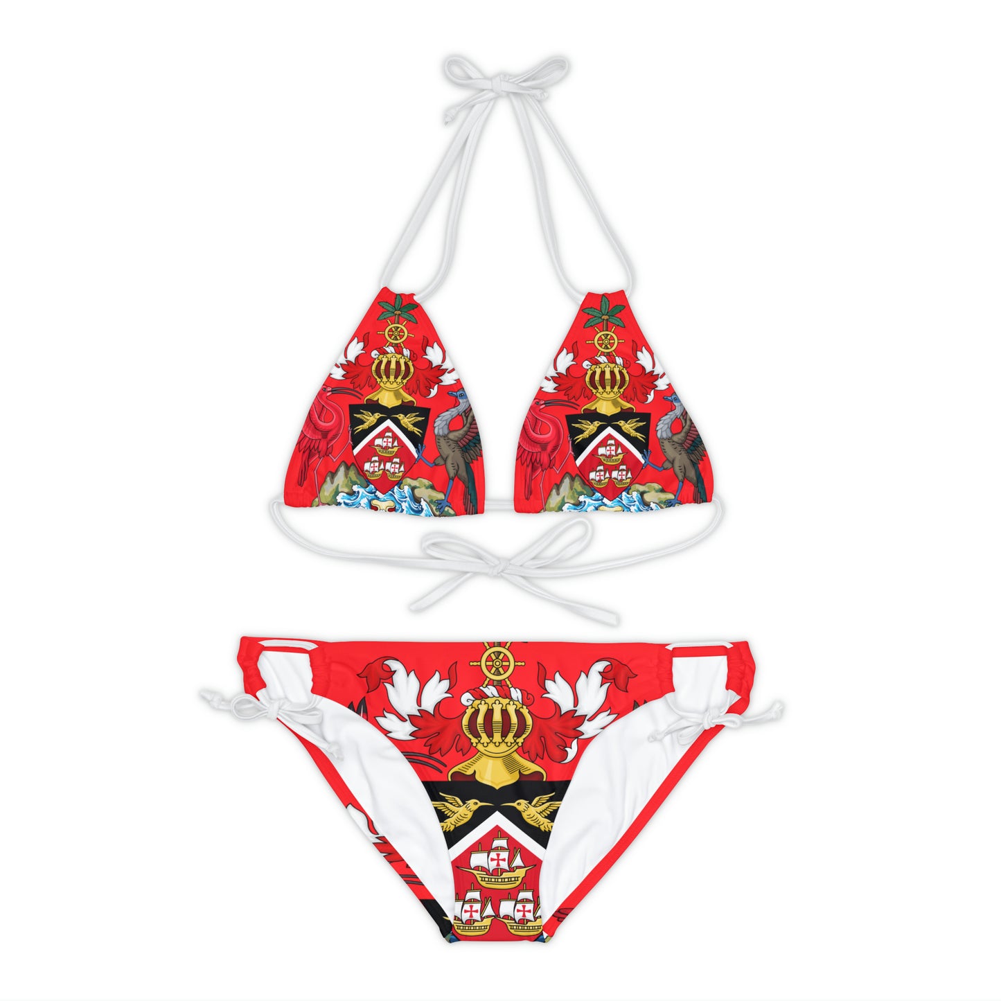Trinidad And Tobago Strappy Bikini Set Red