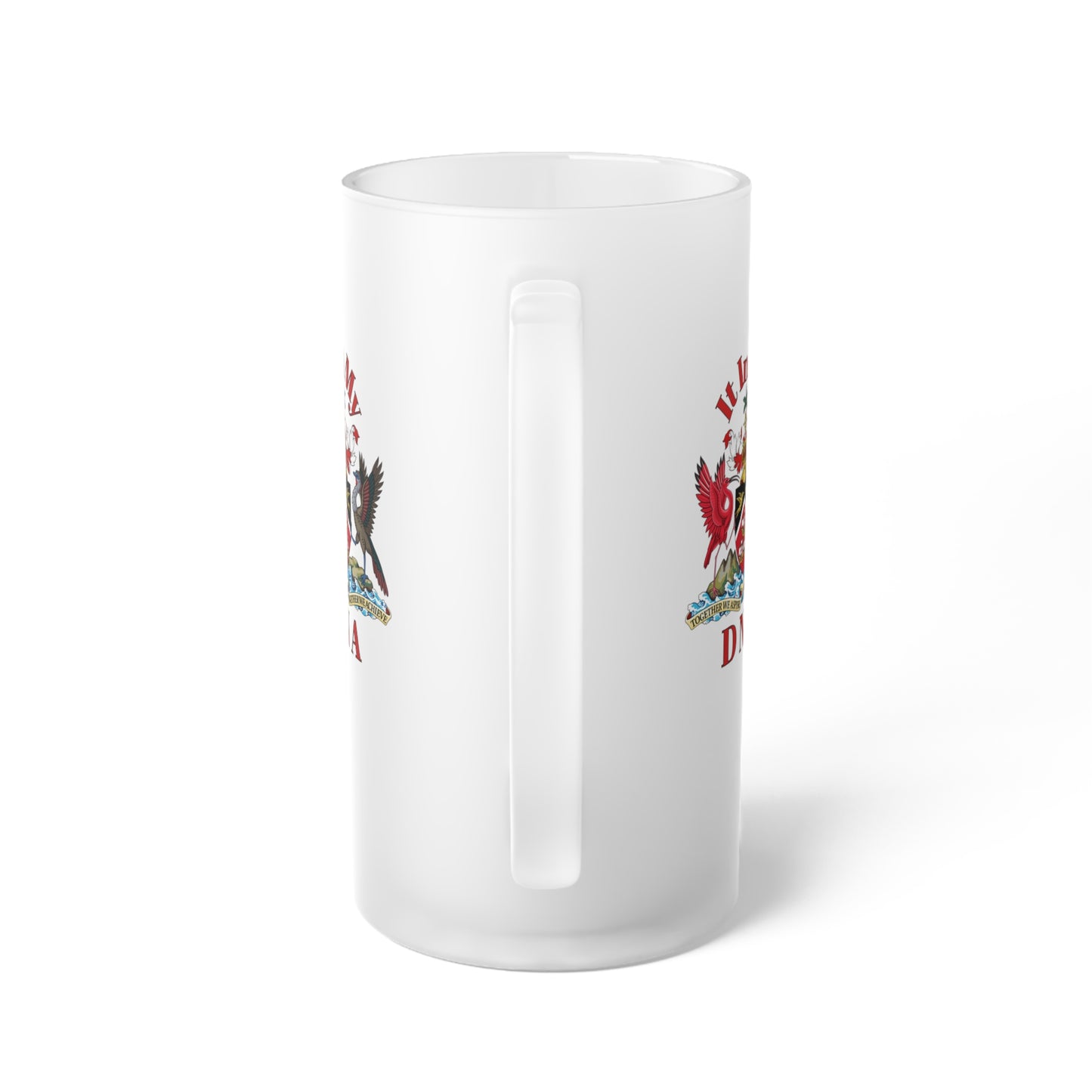 Trinidad And Tobago Frosted Glass Beer Mug