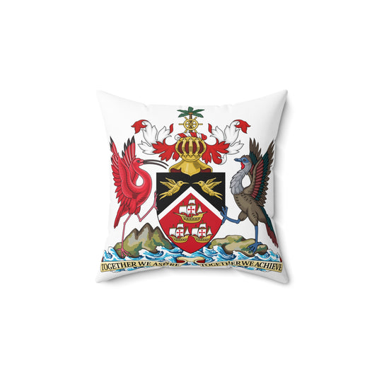 Trinidad And Tobago Square Pillow White