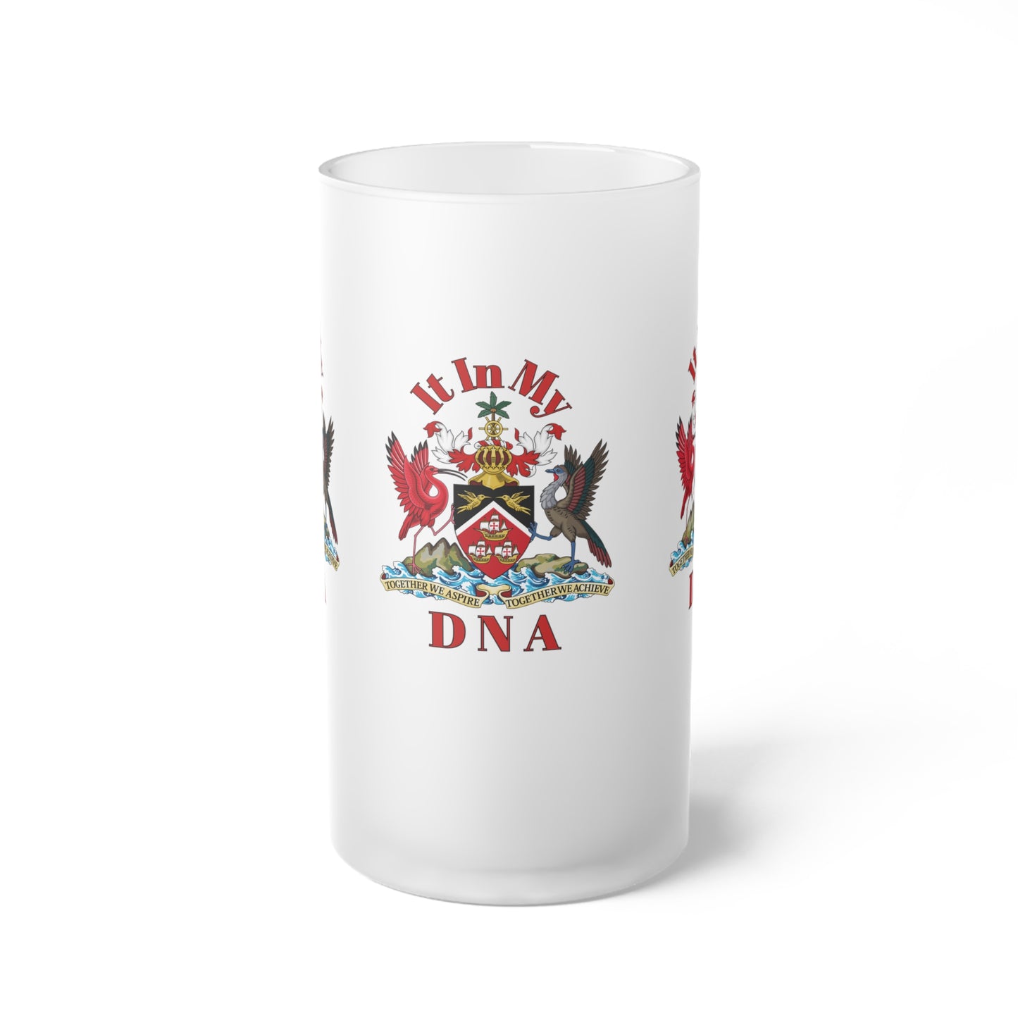 Trinidad And Tobago Frosted Glass Beer Mug