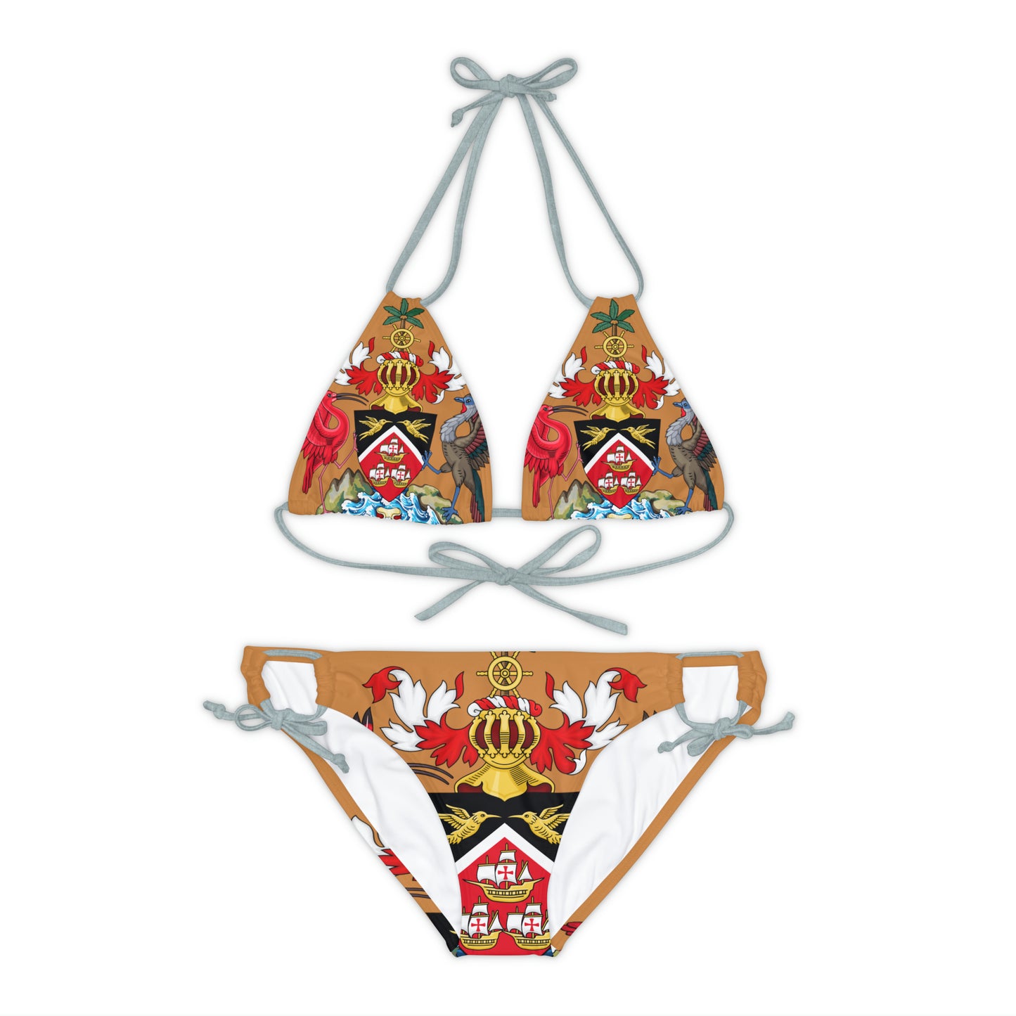 Trinidad And Tobago Strappy Bikini Set Brown