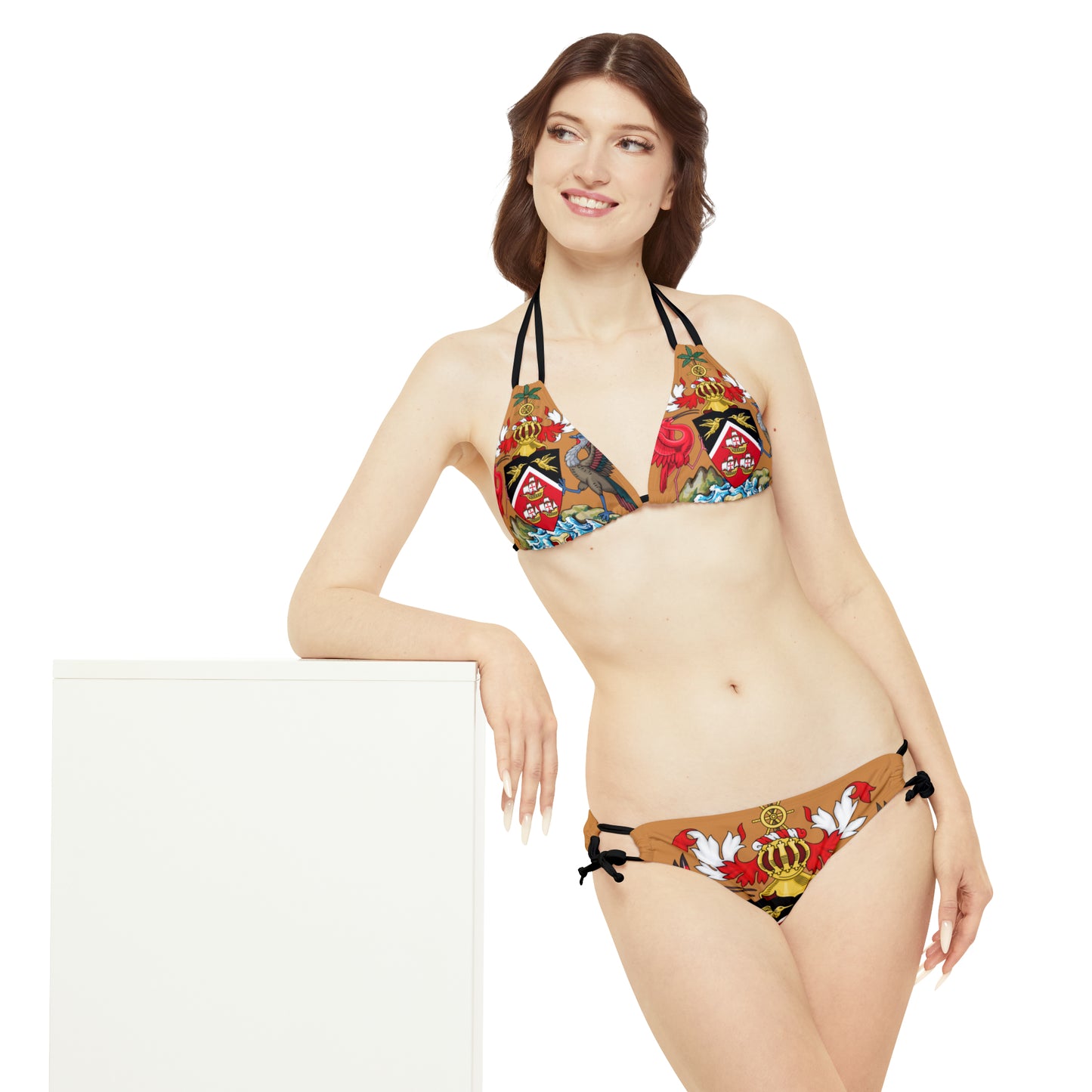 Trinidad And Tobago Strappy Bikini Set Brown