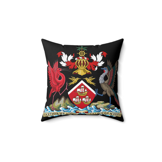 Trinidad And Tobago Square Pillow Black