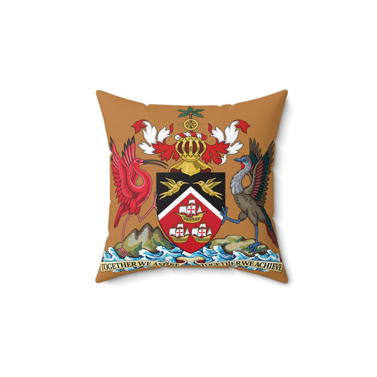 Trinidad And Tobago Square Pillow Light Brown