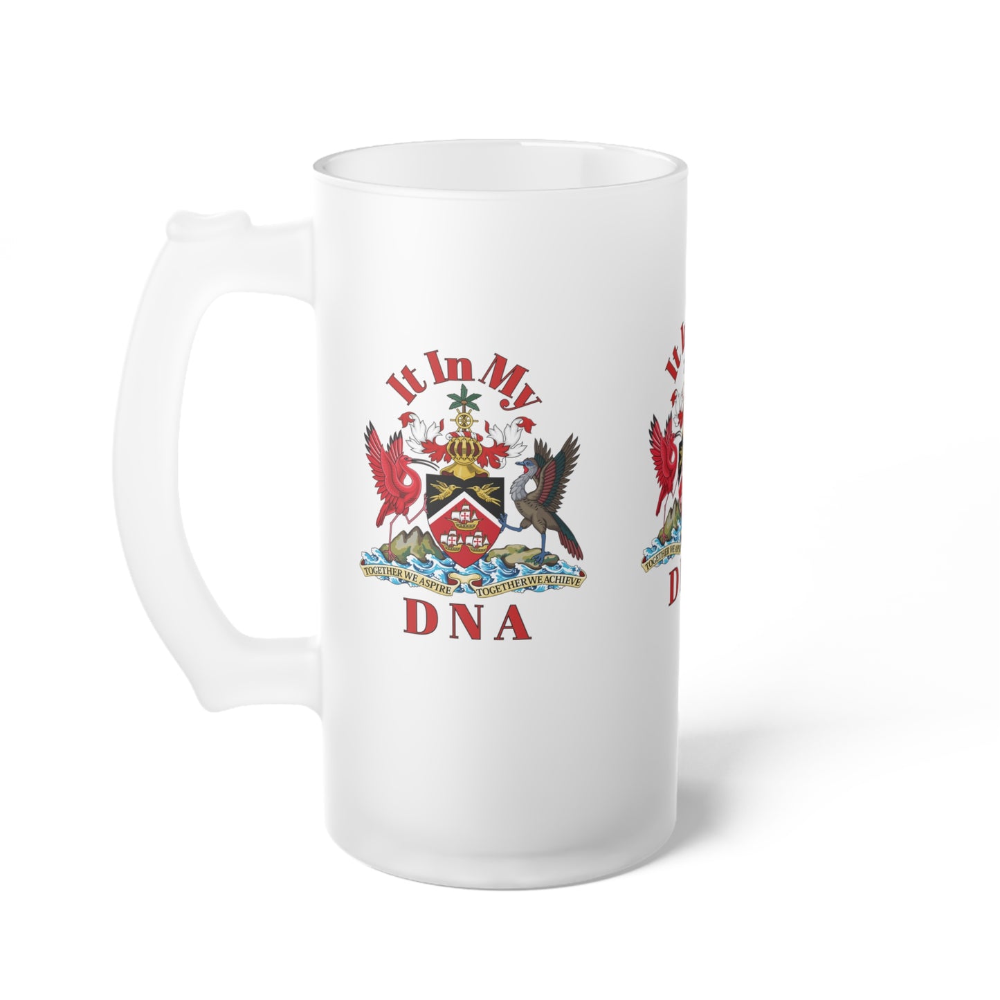 Trinidad And Tobago Frosted Glass Beer Mug