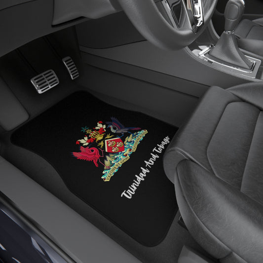 Trinidad and Tobago Car Mats With Coat Of Arms Print (2x Front)