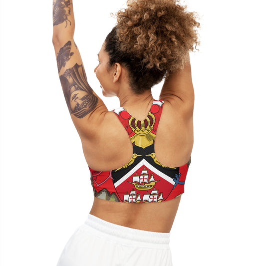Trinidad And Tobago Women's Seamless Sports Bra Red