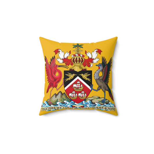 Trinidad And Tobago Square Pillow White Yellow